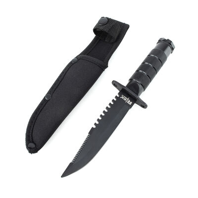 8.5" RTEK Black Survival Knife with Compass & Kit